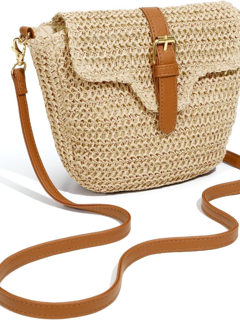 Straw Bag Beach Purse Summer Purses For Women Vacation Handbags Woven Crossbody